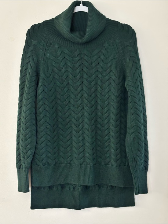 Wilfred Sweaters - Wilfred Forest Green Cable Turtleneck Sweater